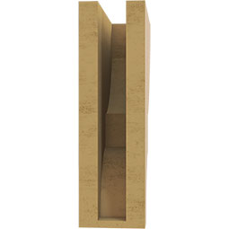 Ekena Millwork - CORUR035X08X12RIDRCPR - Timberthane Faux Wood Corbel, Ridgewood Style, 3 1/2"W x 8"D x 12"H, Primed Tan