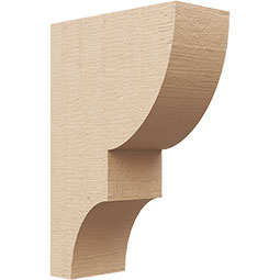Ekena Millwork - CORUR035X08X12RIDRCPR - Timberthane Faux Wood Corbel, Ridgewood Style, 3 1/2"W x 8"D x 12"H, Primed Tan