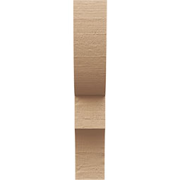 Ekena Millwork - CORUR035X08X20RIDRCPR - Timberthane Faux Wood Corbel, Ridgewood Style, 3 1/2"W x 8"D x 20"H, Primed Tan