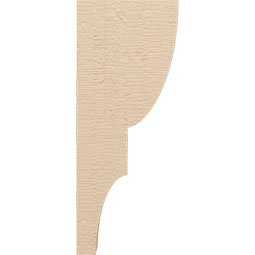 Ekena Millwork - CORUR035X08X20RIDRCPR - Timberthane Faux Wood Corbel, Ridgewood Style, 3 1/2"W x 8"D x 20"H, Primed Tan