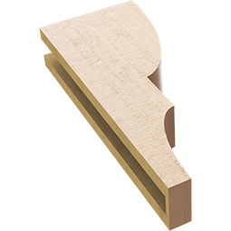 Ekena Millwork - CORUR035X08X20RIDRCPR - Timberthane Faux Wood Corbel, Ridgewood Style, 3 1/2"W x 8"D x 20"H, Primed Tan