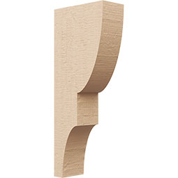 Ekena Millwork - CORUR035X08X20RIDRCPR - Timberthane Faux Wood Corbel, Ridgewood Style, 3 1/2"W x 8"D x 20"H, Primed Tan