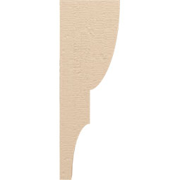 Ekena Millwork - CORUR035X08X24RIDRCPR - Timberthane Faux Wood Corbel, Ridgewood Style, 3 1/2"W x 8"D x 24"H, Primed Tan