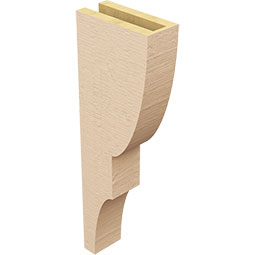 Ekena Millwork - CORUR035X08X24RIDRCPR - Timberthane Faux Wood Corbel, Ridgewood Style, 3 1/2"W x 8"D x 24"H, Primed Tan