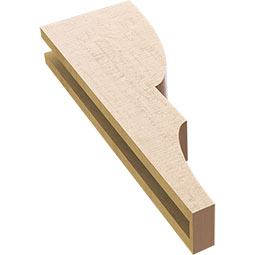 Ekena Millwork - CORUR035X08X24RIDRCPR - Timberthane Faux Wood Corbel, Ridgewood Style, 3 1/2"W x 8"D x 24"H, Primed Tan