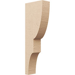Ekena Millwork - CORUR035X08X24RIDRCPR - Timberthane Faux Wood Corbel, Ridgewood Style, 3 1/2"W x 8"D x 24"H, Primed Tan