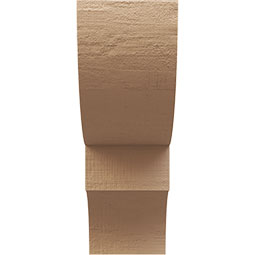 Ekena Millwork - CORUR035X10X10RIDRCPR - Timberthane Faux Wood Corbel, Ridgewood Style, 3 1/2"W x 10"D x 10"H, Primed Tan