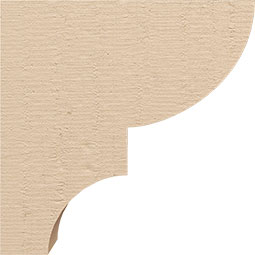 Ekena Millwork - CORUR035X10X10RIDRCPR - Timberthane Faux Wood Corbel, Ridgewood Style, 3 1/2"W x 10"D x 10"H, Primed Tan
