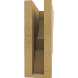 Ekena Millwork - CORUR035X10X10RIDRCPR - Timberthane Faux Wood Corbel, Ridgewood Style, 3 1/2"W x 10"D x 10"H, Primed Tan
