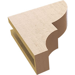 Ekena Millwork - CORUR035X10X10RIDRCPR - Timberthane Faux Wood Corbel, Ridgewood Style, 3 1/2"W x 10"D x 10"H, Primed Tan