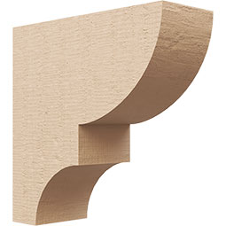Ekena Millwork - CORUR035X10X10RIDRCPR - Timberthane Faux Wood Corbel, Ridgewood Style, 3 1/2"W x 10"D x 10"H, Primed Tan