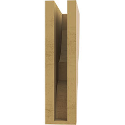 Ekena Millwork - CORUR035X10X14RIDRCPR - Timberthane Faux Wood Corbel, Ridgewood Style, 3 1/2"W x 10"D x 14"H, Primed Tan