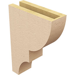 Ekena Millwork - CORUR035X10X14RIDRCPR - Timberthane Faux Wood Corbel, Ridgewood Style, 3 1/2"W x 10"D x 14"H, Primed Tan