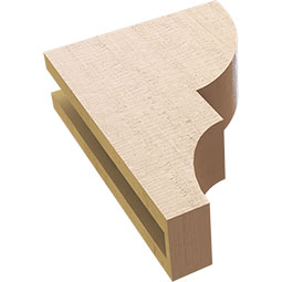 Ekena Millwork - CORUR035X10X14RIDRCPR - Timberthane Faux Wood Corbel, Ridgewood Style, 3 1/2"W x 10"D x 14"H, Primed Tan