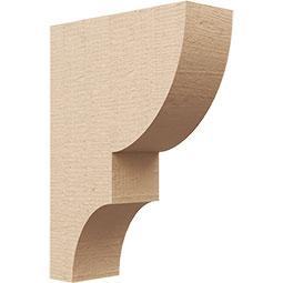 Ekena Millwork - CORUR035X10X14RIDRCPR - Timberthane Faux Wood Corbel, Ridgewood Style, 3 1/2"W x 10"D x 14"H, Primed Tan
