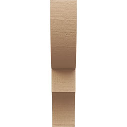 Ekena Millwork - CORUR035X10X18RIDRCPR - Timberthane Faux Wood Corbel, Ridgewood Style, 3 1/2"W x 10"D x 18"H, Primed Tan