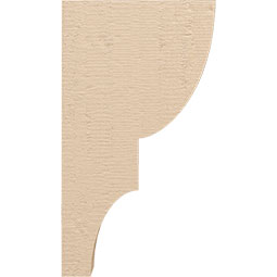 Ekena Millwork - CORUR035X10X18RIDRCPR - Timberthane Faux Wood Corbel, Ridgewood Style, 3 1/2"W x 10"D x 18"H, Primed Tan