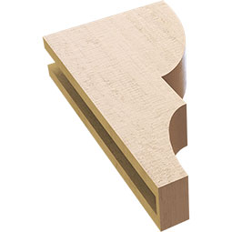 Ekena Millwork - CORUR035X10X18RIDRCPR - Timberthane Faux Wood Corbel, Ridgewood Style, 3 1/2"W x 10"D x 18"H, Primed Tan