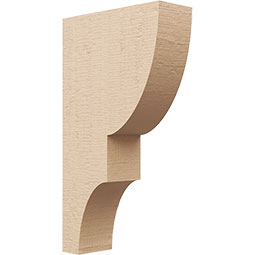 Ekena Millwork - CORUR035X10X18RIDRCPR - Timberthane Faux Wood Corbel, Ridgewood Style, 3 1/2"W x 10"D x 18"H, Primed Tan
