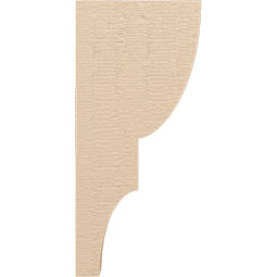 Ekena Millwork - CORUR035X10X22RIDRCPR - Timberthane Faux Wood Corbel, Ridgewood Style, 3 1/2"W x 10"D x 22"H, Primed Tan