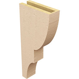 Ekena Millwork - CORUR035X10X22RIDRCPR - Timberthane Faux Wood Corbel, Ridgewood Style, 3 1/2"W x 10"D x 22"H, Primed Tan