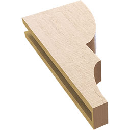 Ekena Millwork - CORUR035X10X22RIDRCPR - Timberthane Faux Wood Corbel, Ridgewood Style, 3 1/2"W x 10"D x 22"H, Primed Tan