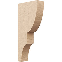 Ekena Millwork - CORUR035X10X22RIDRCPR - Timberthane Faux Wood Corbel, Ridgewood Style, 3 1/2"W x 10"D x 22"H, Primed Tan