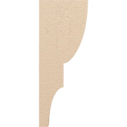 Ekena Millwork - CORUR035X10X26RIDRCPR - Timberthane Faux Wood Corbel, Ridgewood Style, 3 1/2"W x 10"D x 26"H, Primed Tan