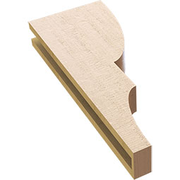 Ekena Millwork - CORUR035X10X26RIDRCPR - Timberthane Faux Wood Corbel, Ridgewood Style, 3 1/2"W x 10"D x 26"H, Primed Tan
