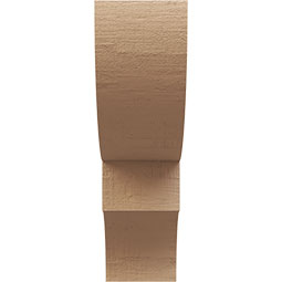 Ekena Millwork - CORUR035X12X12RIDRCPR - Timberthane Faux Wood Corbel, Ridgewood Style, 3 1/2"W x 12"D x 12"H, Primed Tan