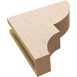 Ekena Millwork - CORUR035X12X12RIDRCPR - Timberthane Faux Wood Corbel, Ridgewood Style, 3 1/2"W x 12"D x 12"H, Primed Tan