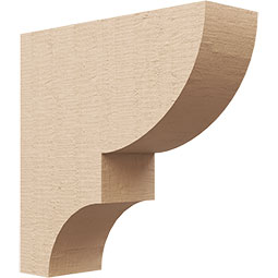 Ekena Millwork - CORUR035X12X12RIDRCPR - Timberthane Faux Wood Corbel, Ridgewood Style, 3 1/2"W x 12"D x 12"H, Primed Tan