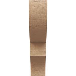 Ekena Millwork - CORUR035X12X16RIDRCPR - Timberthane Faux Wood Corbel, Ridgewood Style, 3 1/2"W x 12"D x 16"H, Primed Tan