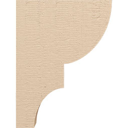 Ekena Millwork - CORUR035X12X16RIDRCPR - Timberthane Faux Wood Corbel, Ridgewood Style, 3 1/2"W x 12"D x 16"H, Primed Tan