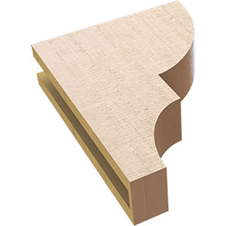 Ekena Millwork - CORUR035X12X16RIDRCPR - Timberthane Faux Wood Corbel, Ridgewood Style, 3 1/2"W x 12"D x 16"H, Primed Tan