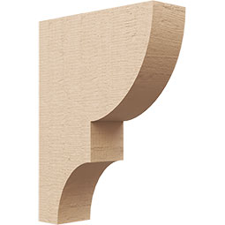 Ekena Millwork - CORUR035X12X16RIDRCPR - Timberthane Faux Wood Corbel, Ridgewood Style, 3 1/2"W x 12"D x 16"H, Primed Tan