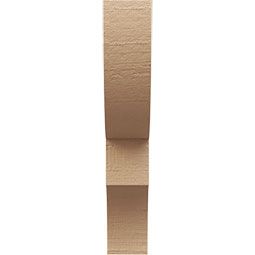Ekena Millwork - CORUR035X12X20RIDRCPR - Timberthane Faux Wood Corbel, Ridgewood Style, 3 1/2"W x 12"D x 20"H, Primed Tan