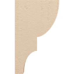 Ekena Millwork - CORUR035X12X20RIDRCPR - Timberthane Faux Wood Corbel, Ridgewood Style, 3 1/2"W x 12"D x 20"H, Primed Tan
