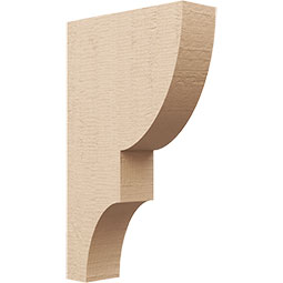 Ekena Millwork - CORUR035X12X20RIDRCPR - Timberthane Faux Wood Corbel, Ridgewood Style, 3 1/2"W x 12"D x 20"H, Primed Tan