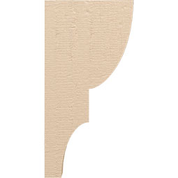 Ekena Millwork - CORUR035X12X24RIDRCPR - Timberthane Faux Wood Corbel, Ridgewood Style, 3 1/2"W x 12"D x 24"H, Primed Tan