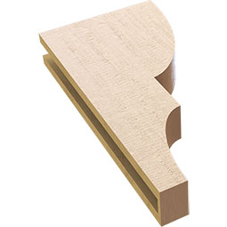 Ekena Millwork - CORUR035X12X24RIDRCPR - Timberthane Faux Wood Corbel, Ridgewood Style, 3 1/2"W x 12"D x 24"H, Primed Tan