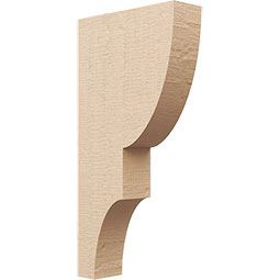 Ekena Millwork - CORUR035X12X24RIDRCPR - Timberthane Faux Wood Corbel, Ridgewood Style, 3 1/2"W x 12"D x 24"H, Primed Tan