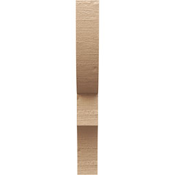 Ekena Millwork - CORUR035X12X28RIDRCPR - Timberthane Faux Wood Corbel, Ridgewood Style, 3 1/2"W x 12"D x 28"H, Primed Tan