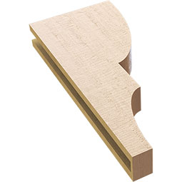 Ekena Millwork - CORUR035X12X28RIDRCPR - Timberthane Faux Wood Corbel, Ridgewood Style, 3 1/2"W x 12"D x 28"H, Primed Tan