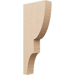 Ekena Millwork - CORUR035X12X28RIDRCPR - Timberthane Faux Wood Corbel, Ridgewood Style, 3 1/2"W x 12"D x 28"H, Primed Tan