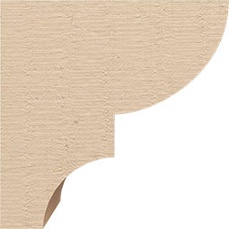 Ekena Millwork - CORUR055X06X06RIDRCPR - Timberthane Faux Wood Corbel, Ridgewood Style, 5 1/2"W x 6"D x 6"H, Primed Tan