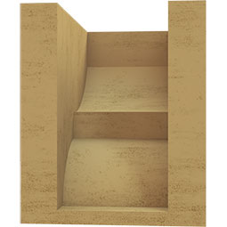 Ekena Millwork - CORUR055X06X06RIDRCPR - Timberthane Faux Wood Corbel, Ridgewood Style, 5 1/2"W x 6"D x 6"H, Primed Tan
