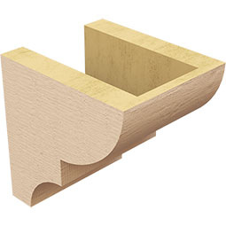 Ekena Millwork - CORUR055X06X06RIDRCPR - Timberthane Faux Wood Corbel, Ridgewood Style, 5 1/2"W x 6"D x 6"H, Primed Tan