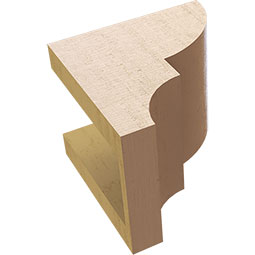 Ekena Millwork - CORUR055X06X06RIDRCPR - Timberthane Faux Wood Corbel, Ridgewood Style, 5 1/2"W x 6"D x 6"H, Primed Tan