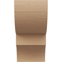 Ekena Millwork - CORUR055X06X10RIDRCPR - Timberthane Faux Wood Corbel, Ridgewood Style, 5 1/2"W x 6"D x 10"H, Primed Tan